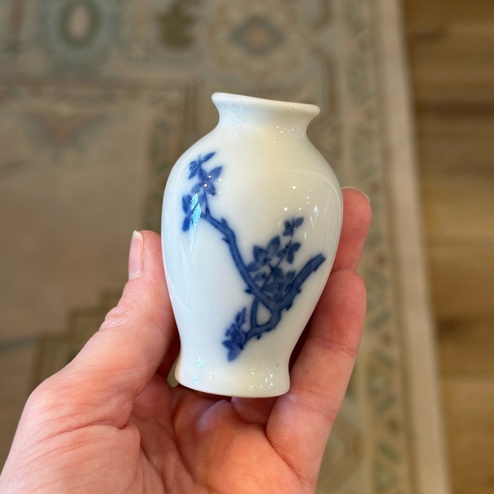 Mini Blue and White Vase